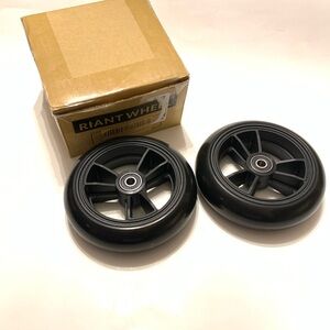 Riantwheel 5x1.4” PU Wheels wheelchair Casters Nylon Series One Pair (Black)